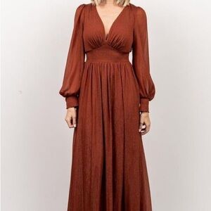 Baltic Born Juliette Shimmer Maxi Dress - rust